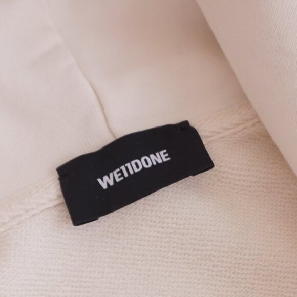 We11Done Logo-Print Mirror Hoodie Ivory Streetwear Sweatshirt XS - Picture 11 of 15